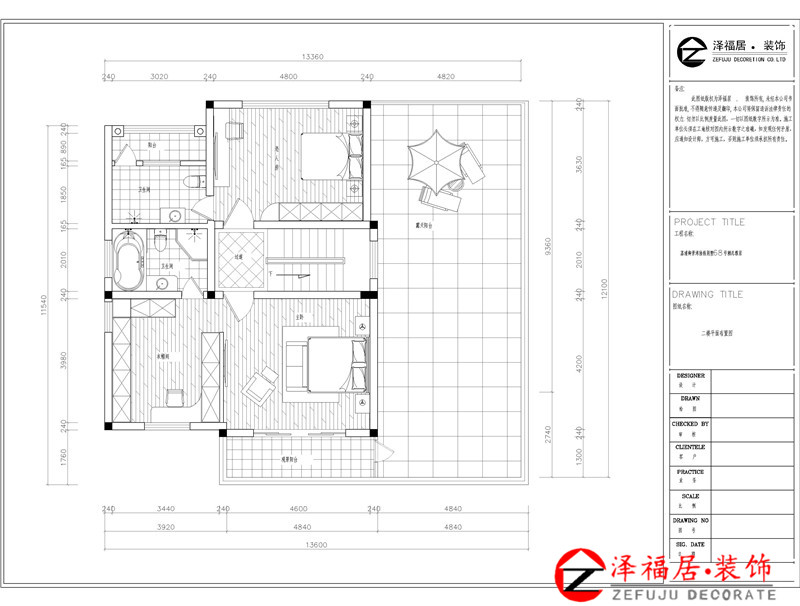 荔浦御景湾别墅二楼平面结构图